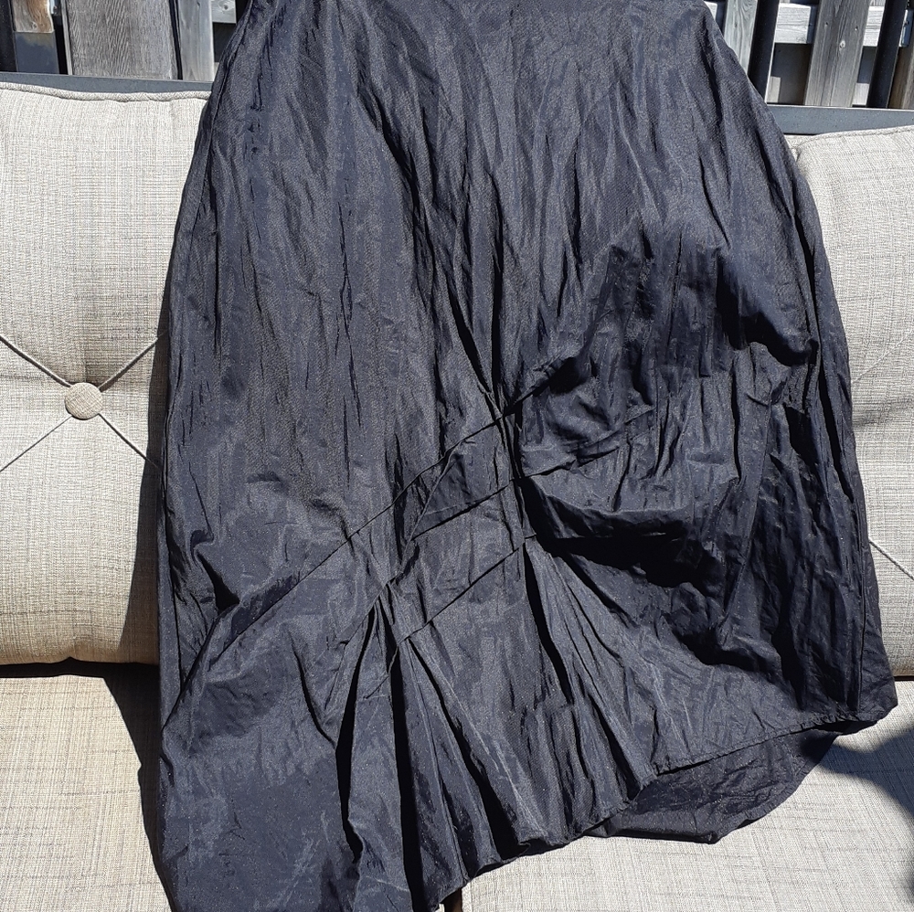 STELLA CARAKASI midi skirt black  crinkle